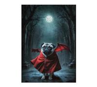 Jigsaw Puzzles for Adults 38x26cm/1000pcs Grumpy Pug Vampire Adult Puzzles Hands-on Game Stress Reliever Fun at Home Activities, 38x26cm/1000pcs