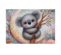 Jigsaw Puzzles for Adults 38x26cm/1000pcs Koala on Crescent Moon Adult Jigsaw Family Games Pattern Assembly Deal As Gifts for The Whole Family 38x26cm/1000pcs