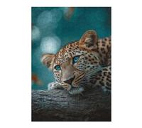 Jigsaw Puzzles for Adults 38x26cm/1000pcs Leopard with Blue Eyes on Tree Branch Adult Jigsaw Hands-on Game Analysis And Logic Fun at Home Activities, 38x26cm/1000pcs