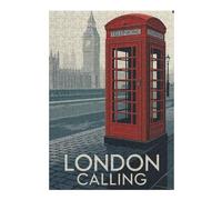 Jigsaw Puzzles for Adults 38x26cm/1000pcs London Calling Red Telephone Booth Art Jigsaw Puzzle Hands-on Game Difficult Challenge Gifts for Friends And Family 38x26cm/1000pcs