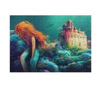 Jigsaw Puzzles for Adults 38x26cm/1000pcs Mermaid's Underwater Palace Jigsaw Relaxing Games Analysis And Logic Unique Birthday And Xmas Gifts 38x26cm/1000pcs