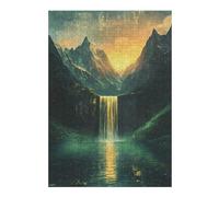 Jigsaw Puzzles for Adults 38x26cm/1000pcs Mountain Waterfall Sunset Puzzle for Adults Relaxing Games Stress Reliever Help The Brain Exercise 38x26cm/1000pcs