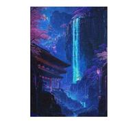 Jigsaw Puzzles for Adults 38x26cm/1000pcs Neon Sakura Waterfall Art Jigsaw Puzzle Toy Wall Decor Difficult Challenge Deal As Gifts for The Whole Family 38x26cm/1000pcs