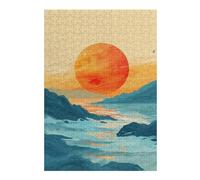 Jigsaw Puzzles for Adults 38x26cm/1000pcs Ocean Waves Sun Beams Jigsaw for Adults Brain Teaser Game A Work of Art Birthday Present, Gifts, 38x26cm/1000pcs