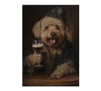 Jigsaw Puzzles for Adults 38x26cm/1000pcs Poodle Holding A Beer Jigsaw Puzzle Toy Wall Decor Difficult Challenge Deal As Gifts for The Whole Family 38x26cm/1000pcs