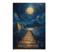 Jigsaw Puzzles for Adults 38x26cm/1000pcs Pyramids Under Moonlight Jigsaw for Adults DIY Toys Analysis And Logic Great Gift for Gaming 38x26cm/1000pcs