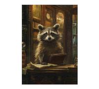 Jigsaw Puzzles for Adults 38x26cm/1000pcs Raccoon Library Reading Jigsaw Puzzle Hands-on Game Difficult Challenge Gifts for Friends And Family 38x26cm/1000pcs