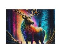 Jigsaw Puzzles for Adults 38x26cm/1000pcs Rainbow Deer in Enchanted Forest Puzzle for Adults Relax Games Difficult Hard Gifts for Friends And Family 38x26cm/1000pcs