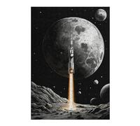 Jigsaw Puzzles for Adults 38x26cm/1000pcs Rocket in Mercury Planet Jigsaw for Adults Brain Teaser Game A Work of Art Birthday Present, Gifts, 38x26cm/1000pcs