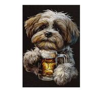 Jigsaw Puzzles for Adults 38x26cm/1000pcs Shih Tzu Beer Jigsaw Puzzle Hands-on Game Difficult Challenge Gifts for Friends And Family 38x26cm/1000pcs