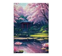 Jigsaw Puzzles for Adults 38x26cm/1000pcs Shrine Lotus Sakura Japan Jigsaw for Adults Relax Games For Family Fun Christmas Birthday Gifts 38x26cm/1000pcs