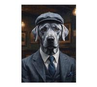Jigsaw Puzzles for Adults 38x26cm/1000pcs Silver Labrador Dog Wearing A Suit in The Pub Jigsaw Puzzle Anti-Stress Toys Hand Speed Race Gifts for Friends And Family 38x26cm/1000pcs