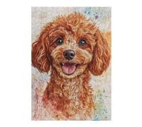 Jigsaw Puzzles for Adults 38x26cm/1000pcs Smiling Poodle Portrait Jigsaw Puzzle Hands-on Game Difficult Challenge Gifts for Friends And Family 38x26cm/1000pcs