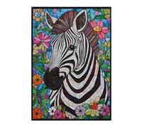 Jigsaw Puzzles for Adults 38x26cm/1000pcs Stained Glass Zebra Puzzle for Adults Relaxing Games Perfect Decoration for Birthday, Chrismas 38x26cm/1000pcs