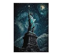 Jigsaw Puzzles for Adults 38x26cm/1000pcs Statue of Liberty Night Sky Puzzle for Adults Brain Teaser Game Precision Cutting Great Gift for Gaming 38x26cm/1000pcs