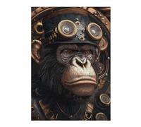 Jigsaw Puzzles for Adults 38x26cm/1000pcs Steampunk Chimp Ape Animal Adult Puzzles Hands-on Game Stress Reliever Fun at Home Activities, 38x26cm/1000pcs