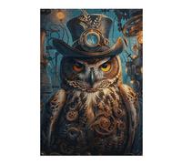 Jigsaw Puzzles for Adults 38x26cm/1000pcs Steampunk Owl Animal Puzzle for Adults Relaxing Games Perfect Decoration for Birthday, Chrismas 38x26cm/1000pcs