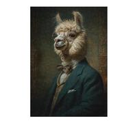 Jigsaw Puzzles for Adults 38x26cm/1000pcs Stylish Alpaca in Formal Attire Adult Jigsaw Hands-on Game Analysis And Logic Fun at Home Activities, 38x26cm/1000pcs