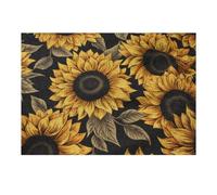 Jigsaw Puzzles for Adults 38x26cm/1000pcs Sunflower Fabric with Black Background Puzzle for Adults Relax Games Difficult Hard Gifts for Friends And Family 38x26cm/1000pcs