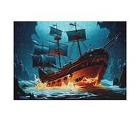 Jigsaw Puzzles for Adults 38x26cm/1000pcs Sunken Pirate Ship in Mysterious Cavern Puzzle for Adults Relax Games Difficult Hard Gifts for Friends And Family 38x26cm/1000pcs