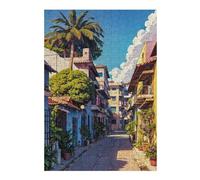 Jigsaw Puzzles for Adults 38x26cm/1000pcs Sunlit Alley with Palm Trees Jigsaw Toy Wall Decor Difficult Hard Deal As Gifts for The Whole Family 38x26cm/1000pcs