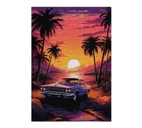 Jigsaw Puzzles for Adults 38x26cm/1000pcs Synthwave Retro Car Sunset Jigsaws for Adults Relaxing Games Improve Memory for Birthday, Chrismas 38x26cm/1000pcs