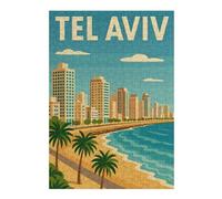 Jigsaw Puzzles for Adults 38x26cm/1000pcs Tel Aviv Cityscape Jigsaw Puzzle Hands-on Game Difficult Challenge Gifts for Friends And Family 38x26cm/1000pcs