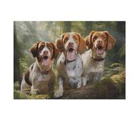 Jigsaw Puzzles for Adults 38x26cm/1000pcs Three Brittany Spaniel Adult Jigsaw Hands-on Game Analysis And Logic Fun at Home Activities, 38x26cm/1000pcs