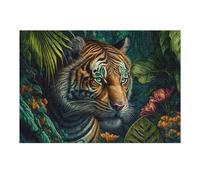 Jigsaw Puzzles for Adults 38x26cm/1000pcs Tiger in Lush Jungle -1 Jigsaws for Adults Fun Games Perfect Decoration Challenging To Complete 38x26cm/1000pcs