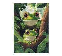 Jigsaw Puzzles for Adults 38x26cm/1000pcs Two Frogs on A Branch Puzzles for Adults Relaxing Games Improve Memory Gifts for Friends And Family 38x26cm/1000pcs