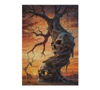 Jigsaw Puzzles for Adults 38x26cm/1000pcs Unearthly Dual Skull Tree Adult Puzzles Brain Teaser Game Hand Speed Race Unique Birthday And Gifts 38x26cm/1000pcs