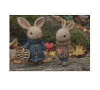 Jigsaw Puzzles for Adults 38x26cm/1000pcs Valentines Day Bunny Adult Jigsaw Hands-on Game Analysis And Logic Fun at Home Activities, 38x26cm/1000pcs