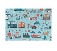 Jigsaw Puzzles for Adults 38x26cm/1000pcs Vintage Vehicles And Bicycles Illustration Jigsaw Relaxing Games Analysis And Logic Unique Birthday And Xmas Gifts 38x26cm/1000pcs