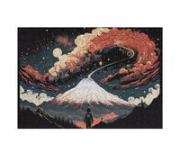 Jigsaw Puzzles for Adults 38x26cm/1000pcs Volcanic Aurora A Celestial Dance of Fire And Ice Jigsaw Relaxing Games Analysis And Logic Unique Birthday And Xmas Gifts 38x26cm/1000pcs