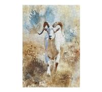Jigsaw Puzzles for Adults 38x26cm/1000pcs White Mountain Goat Running Adult Jigsaw Puzzle Brain Teaser Game A Work of Art Challenging To Complete 38x26cm/1000pcs