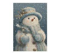 Jigsaw Puzzles for Adults 38x26cm/1000pcs Winter Snowman with Scarf Puzzles for Adults Brain Teaser Game Wall Art Educational Challenge 38x26cm/1000pcs