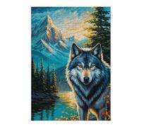 Jigsaw Puzzles for Adults 38x26cm/1000pcs Wolf in Mountain Landscape Painting Jigsaw Puzzle DIY Toys Enhance Memory Gifts for Friends And Family 38x26cm/1000pcs