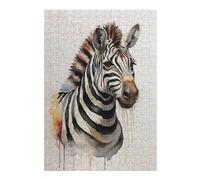 Jigsaw Puzzles for Adults 38x26cm/1000pcs Zebra Watercolor Puzzles for Adults Relax Games Presents for Women Fun Activities at Home 38x26cm/1000pcs