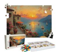 Jigsaw Puzzles for Adults 4000 Educational Game jigsaw puzzle Hard Difficult Challenging Large Puzzle Jigsaw Home Wall Decors Family Challenge Unique Gifts Theme: Sunset Sailing Ship(2) Puzzle W3H-25