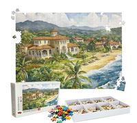 Jigsaw Puzzles for Adults 4000 Educational Game jigsaw puzzle Hard Difficult Challenging Large Puzzle Jigsaw Home Wall Decors Family Challenge Unique Gifts Theme: Coconut Trees Houses Puzzle W3H-408