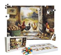 Jigsaw Puzzles for Adults 4000 Educational Game jigsaw puzzle Hard Difficult Challenging Large Puzzle Jigsaw Home Wall Decors Family Challenge Unique Gifts Women/Men Theme: Farm Chicken Puzzle W3H-123