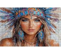 Jigsaw Puzzles for Adults 4000 Indians 4000 Piece Jigsaw Puzzles for Adults, Challenging Puzzle Educational Game for The Whole for Women Gifts for Men Wall Art Room Decor Woman 56x36 inch RXPT-6462