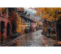 Jigsaw Puzzles for Adults 4000 Piece Jigsaw Puzzles for Adults Small Town Creative Puzzle for Family Educational Games Home Decoration Gifts for Women DIY Puzzle Wall Decoration Theme: Autumn RXPT7305