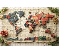 Jigsaw Puzzles for Adults 4000 Piece Jigsaw Puzzles for Adults World Map Creative Puzzle for Family Educational Games Home Decoration Gifts for Women DIY Puzzle Wall Decoration Theme: Plant RXPT-695