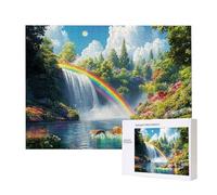 Jigsaw Puzzles for Adults 4000 Piece, Puzzle Educational Games, Challenging Puzzle Game for The Whole for Women, Gifts for Men, DIY Craft Puzzles for Home Decor Gifts, Theme: Rainbow Waterfall C-51
