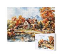 Jigsaw Puzzles for Adults 4000 Piece, Puzzle Educational Games, Challenging Puzzle Game for The Whole for Women, Gifts for Men, DIY Craft Puzzles for Home Decoration Gifts, Theme: Autumn Cottage C-636