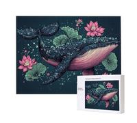 Jigsaw Puzzles for Adults 4000 Piece, Puzzle Educational Games, Challenging Puzzle Game for The Whole for Women, Gifts for Men, DIY Craft Puzzles for Home Decoration Gifts, Theme: Whale Lotus C-407