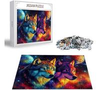 Jigsaw Puzzles for Adults 4000 Piece, Starry Sky Jigsaw Puzzles for Adults, Wolf Jigsaws 4000 Pieces with Box, Wooden Puzzle Challenging Game for the Whole Women, Men, Wooden Puzzle for Gifts B-1456