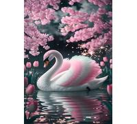 Jigsaw Puzzles for Adults 4000 Pieces,Pink Flower Lake Swan puzzles for adults,Classic Educational Games DIY Handwork Puzzle for Home Decor Gift