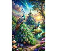 Jigsaw Puzzles for Adults 4000 pieces,Sunset Flowers Peacocks puzzles for adults,Classic Educational Games DIY Handwork Puzzle for Home Decor Gift